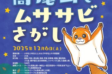 夜の高尾山でムササビ探し募集のお知らせ